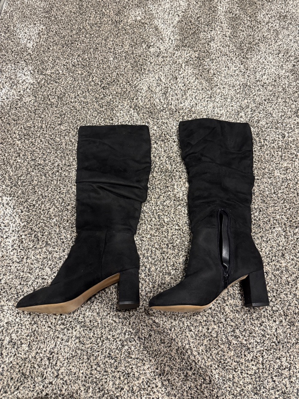 LOFT Black Mid-Calf Block Heel Boots